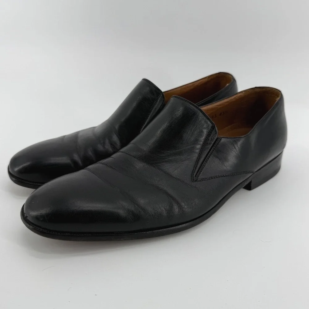 Magnanni Mens Black Leather Slip On Loafers Made in Spain US 10 M EU‎ 43.5